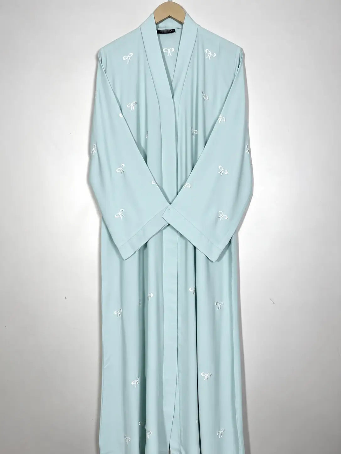 Ice Blue - Classic Bow Abaya HJ1713 Secondary image