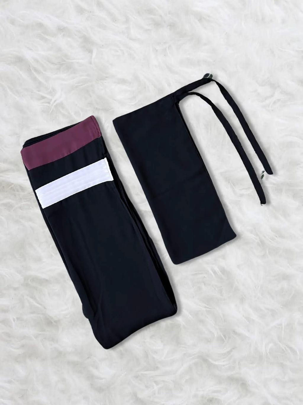 Mauve - White Pleated Modest Abaya HJ0843