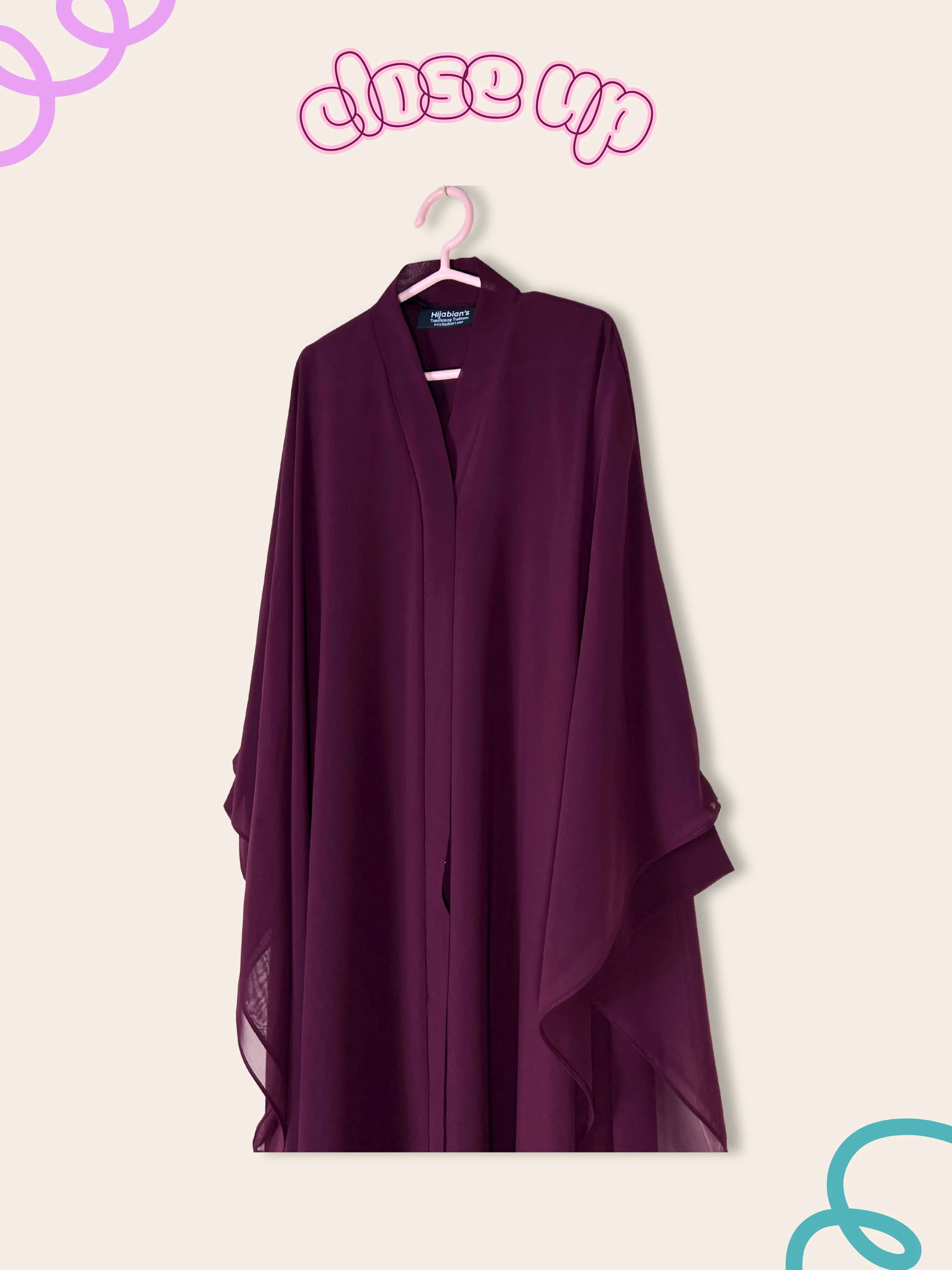 Maroon - Kids Halimah Abaya HJ1461 Secondary image