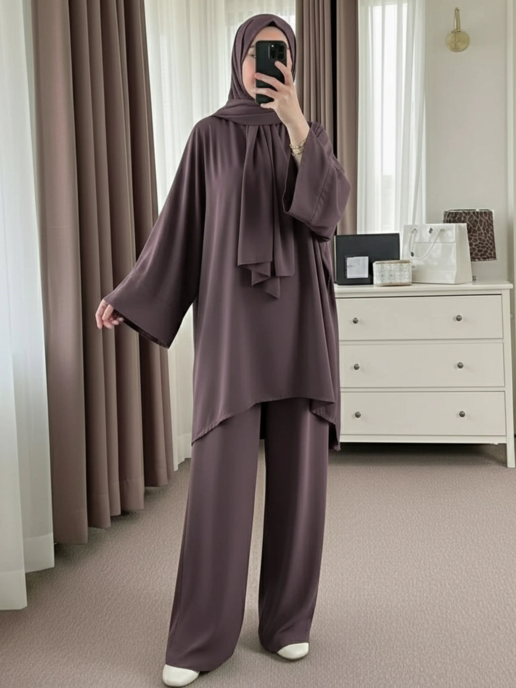 Mauve Pink - Modest Co-ord Set HJ1547