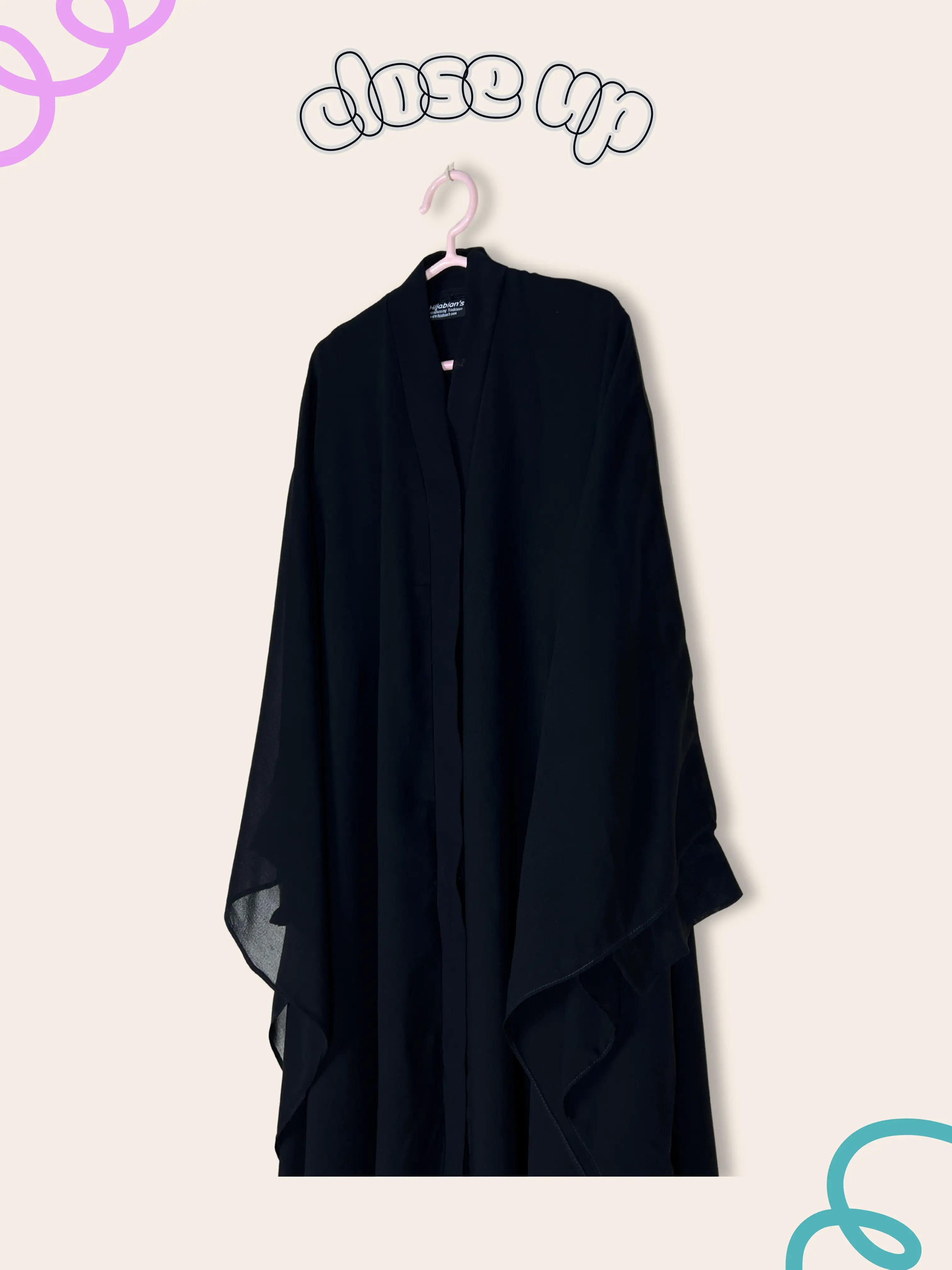 Black - Kids Halimah Abaya HJ1462 Secondary image