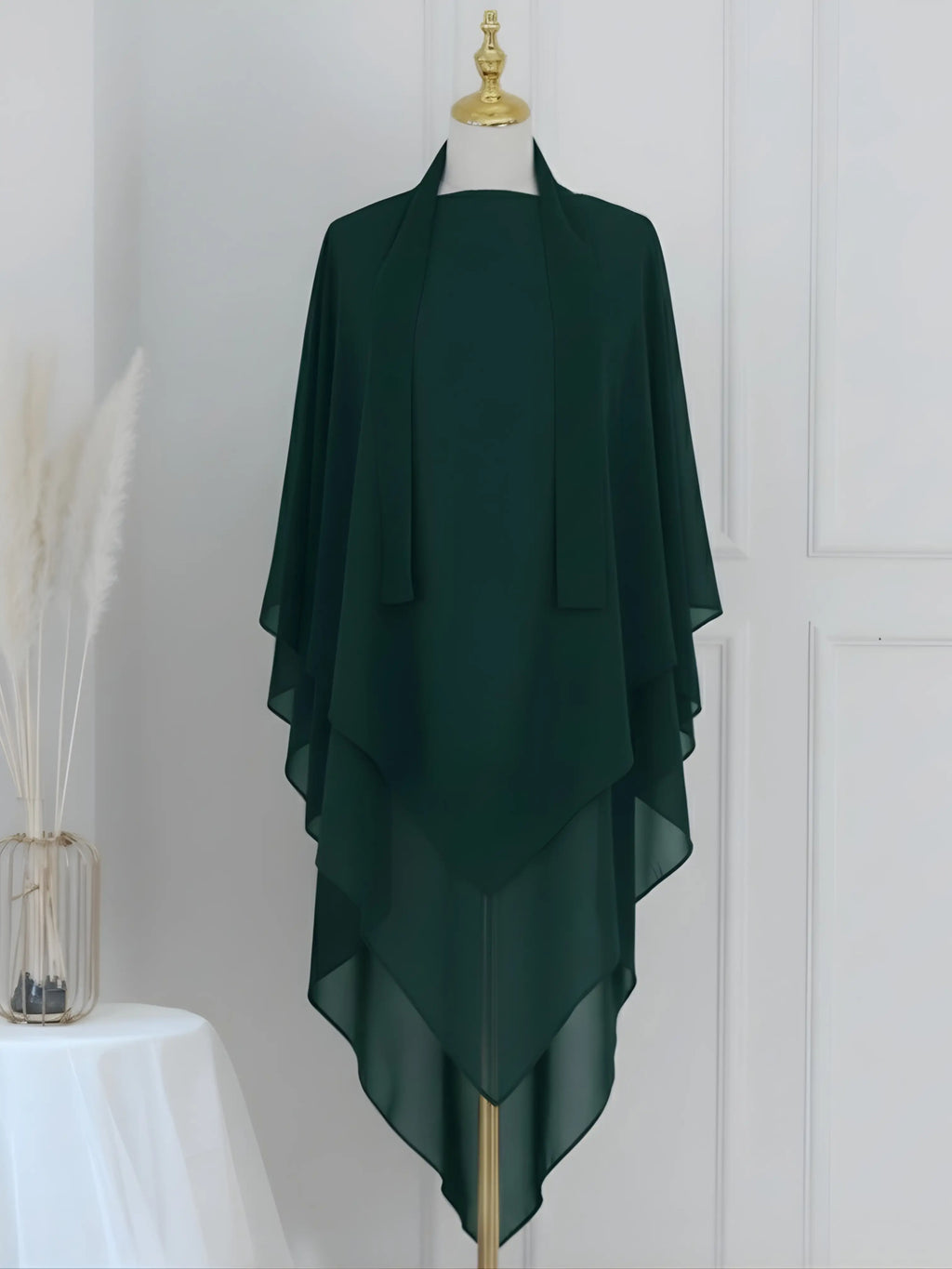 Bottle Green - Two Layer Khimar Set