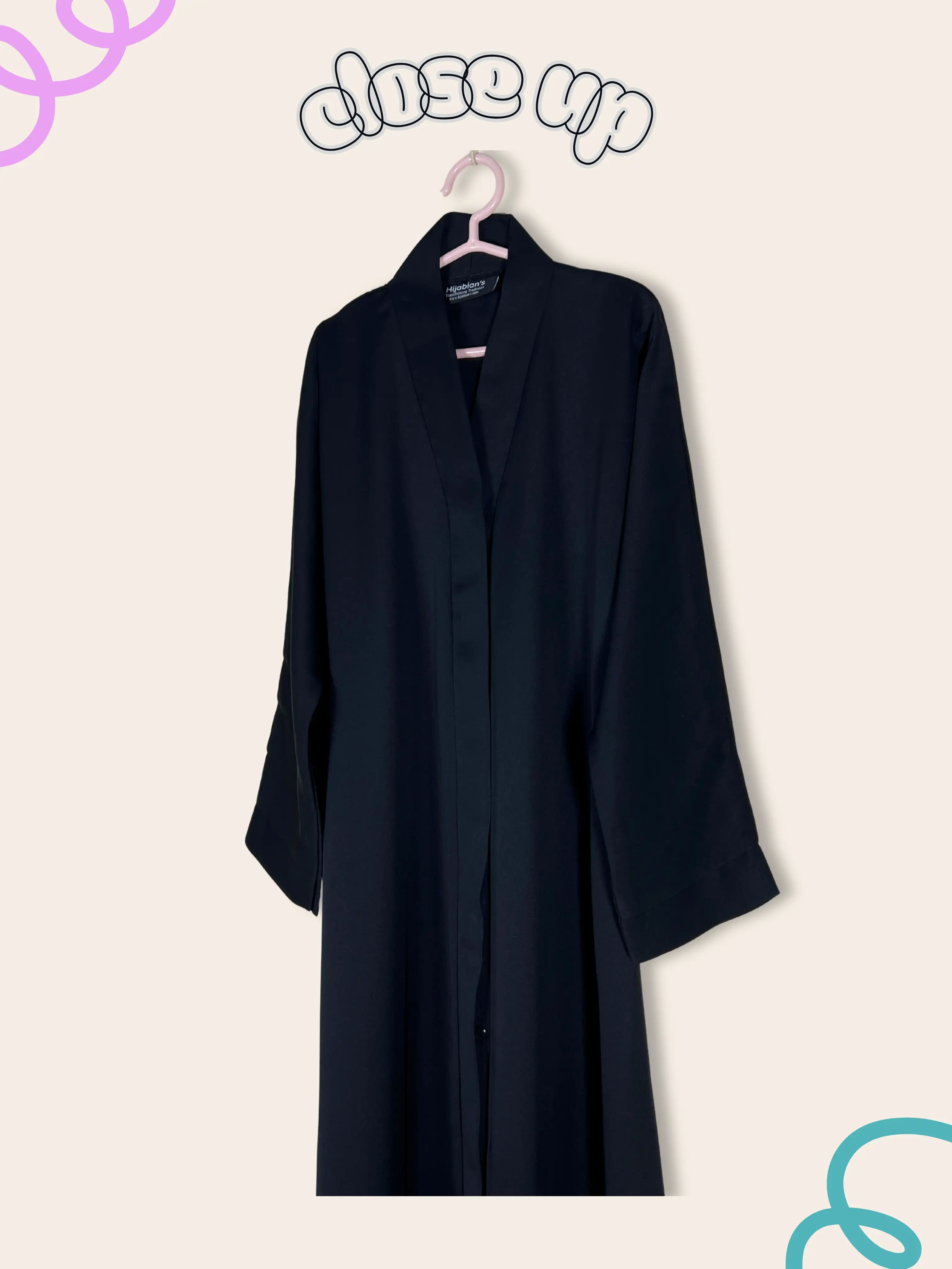 Black - Kids Open Abaya HJ1469 Secondary image
