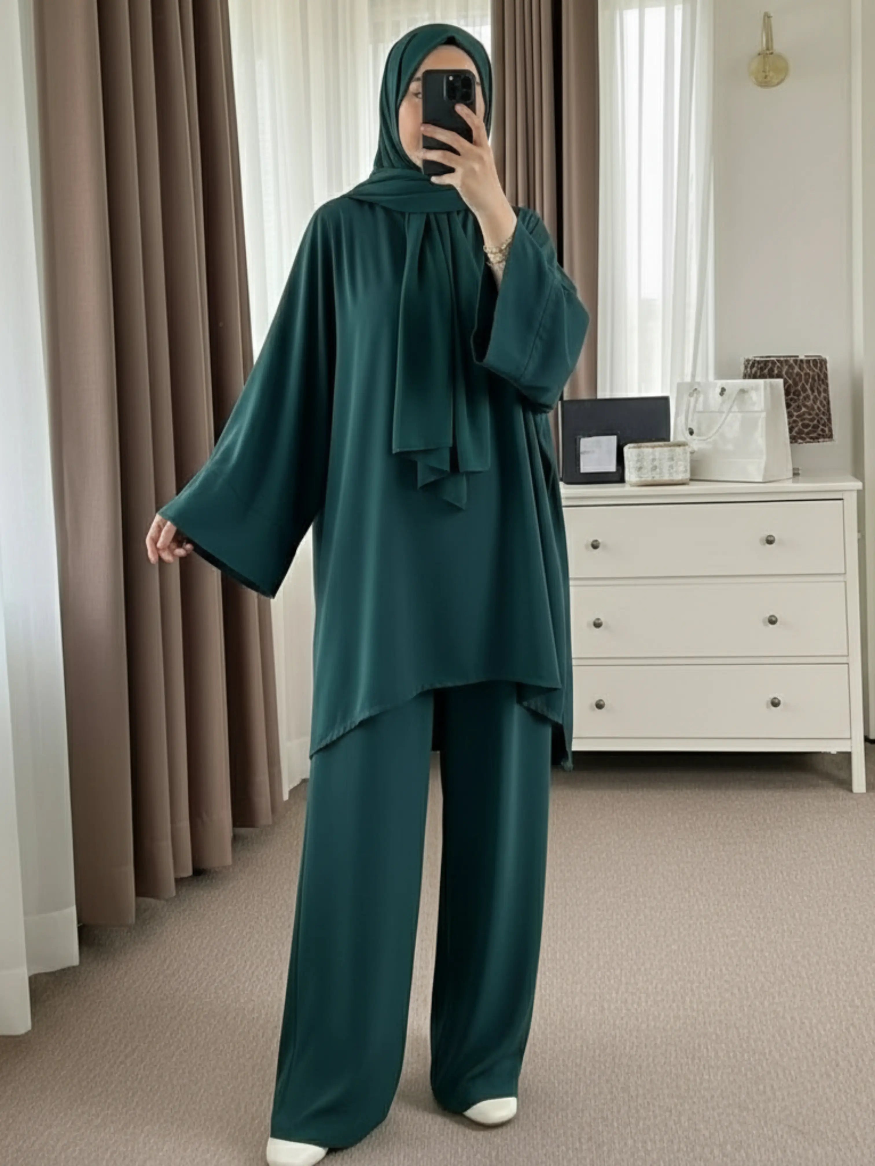 Bottle Green - Modest Co-ord Set HJ1548 Secondary image