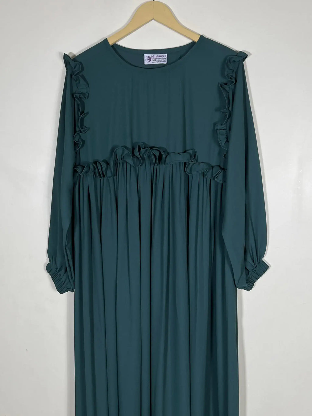Bottle Green - Front Frill Design Abaya HJ0526