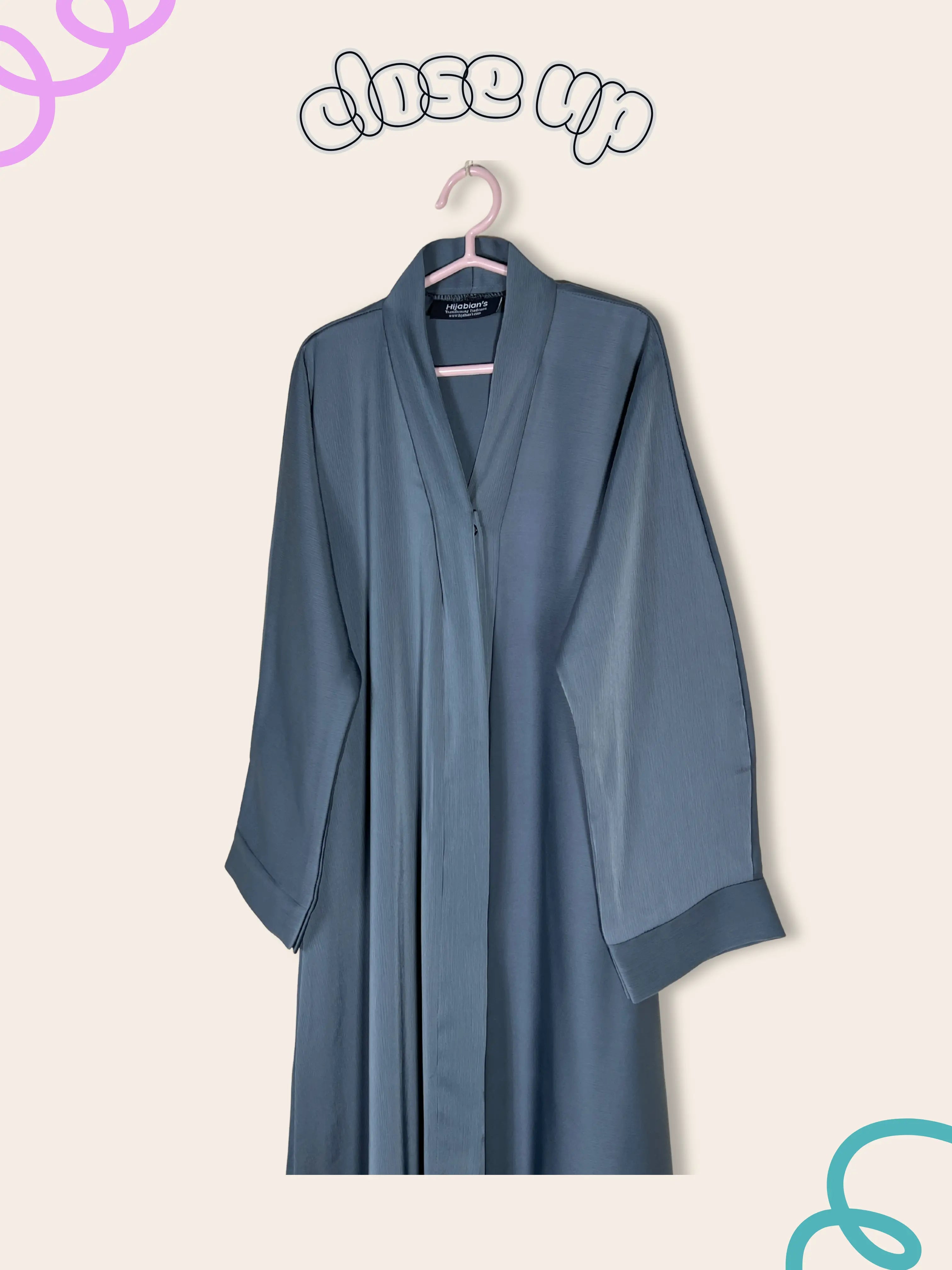 Grey - Kids Open Abaya HJ1471 Secondary image