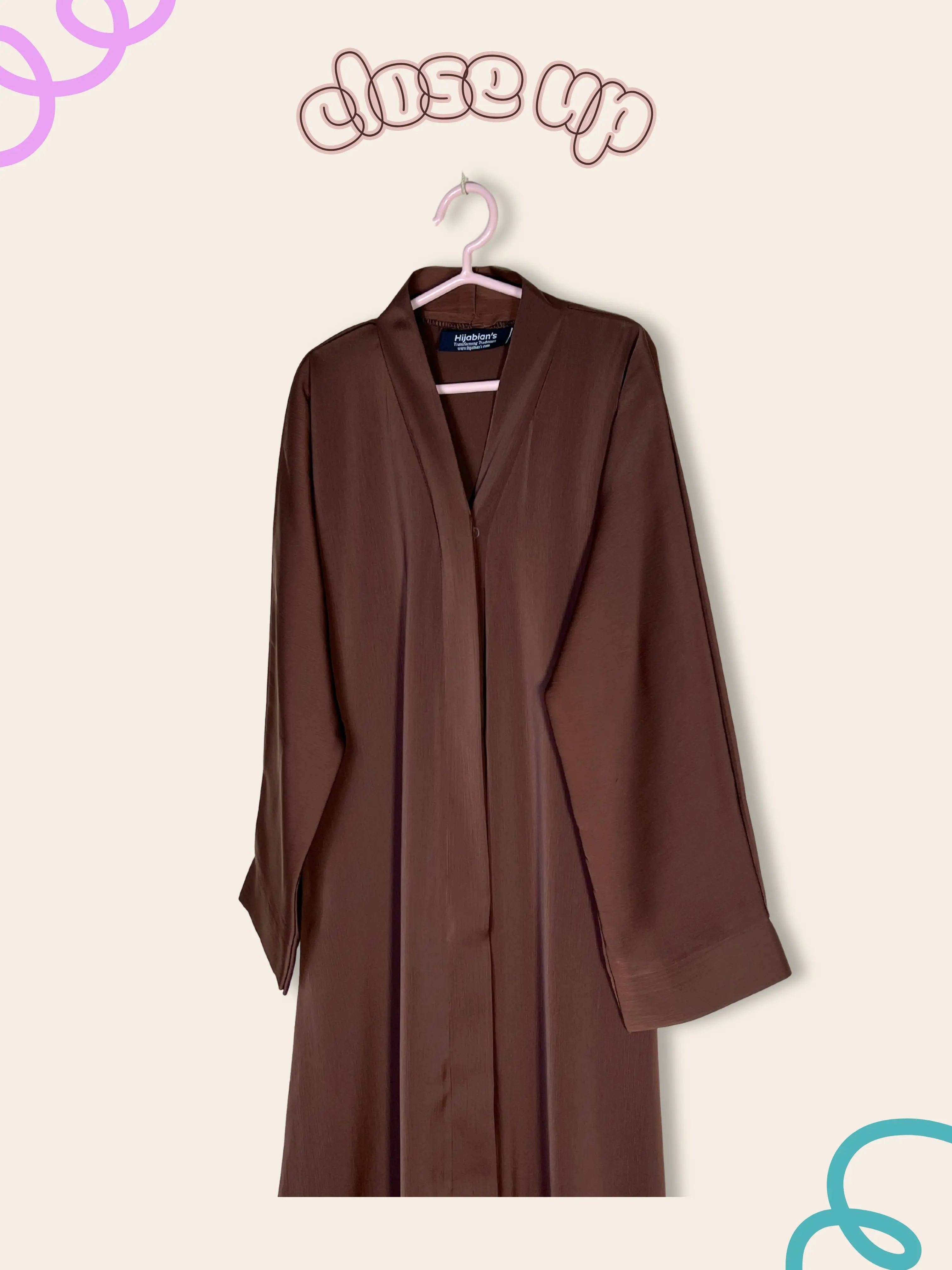 Brown - Kids Open Abaya HJ1470 Secondary image