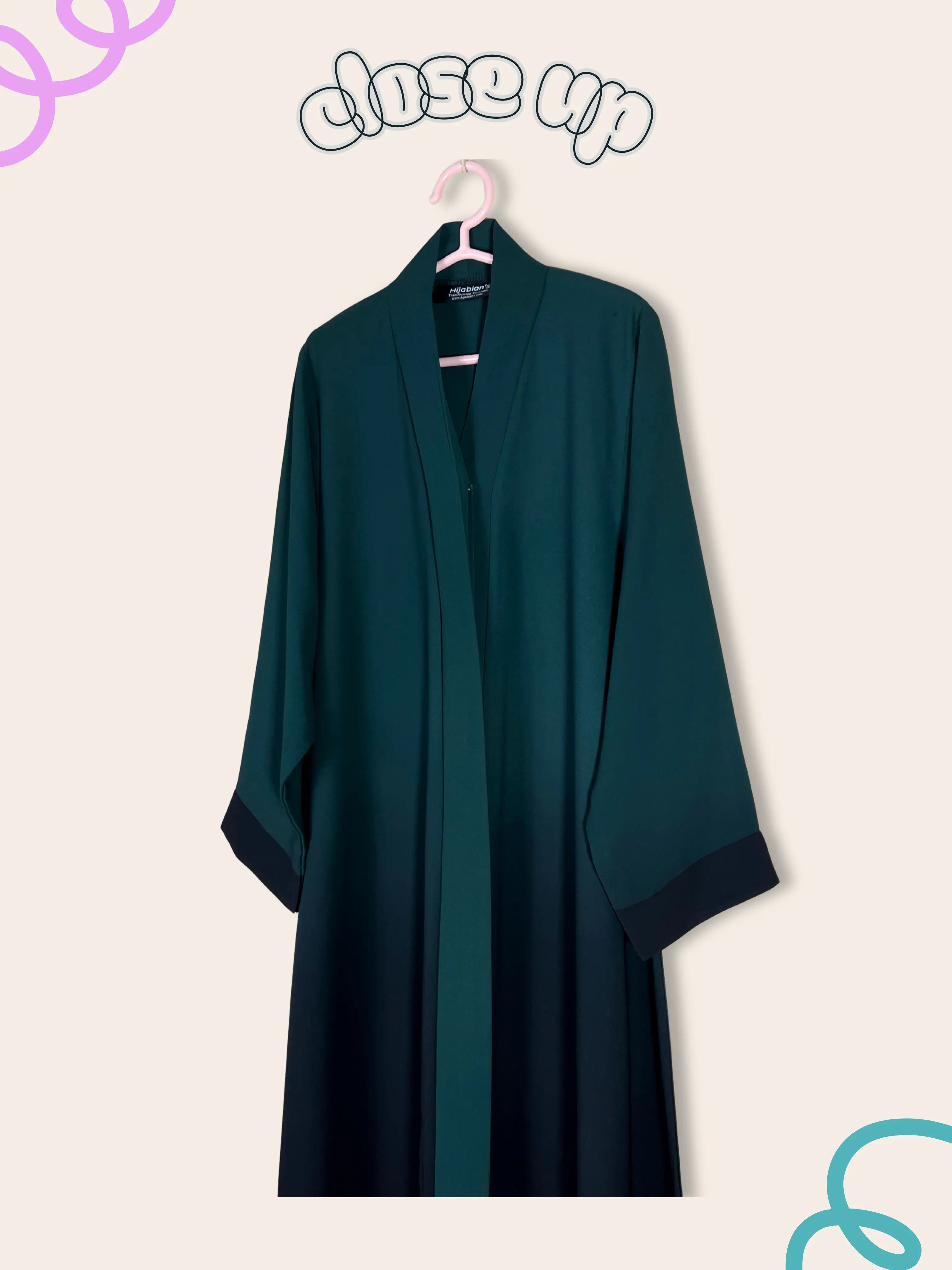 Bottle Green - Kids Ombre Abaya HJ1468 Secondary image