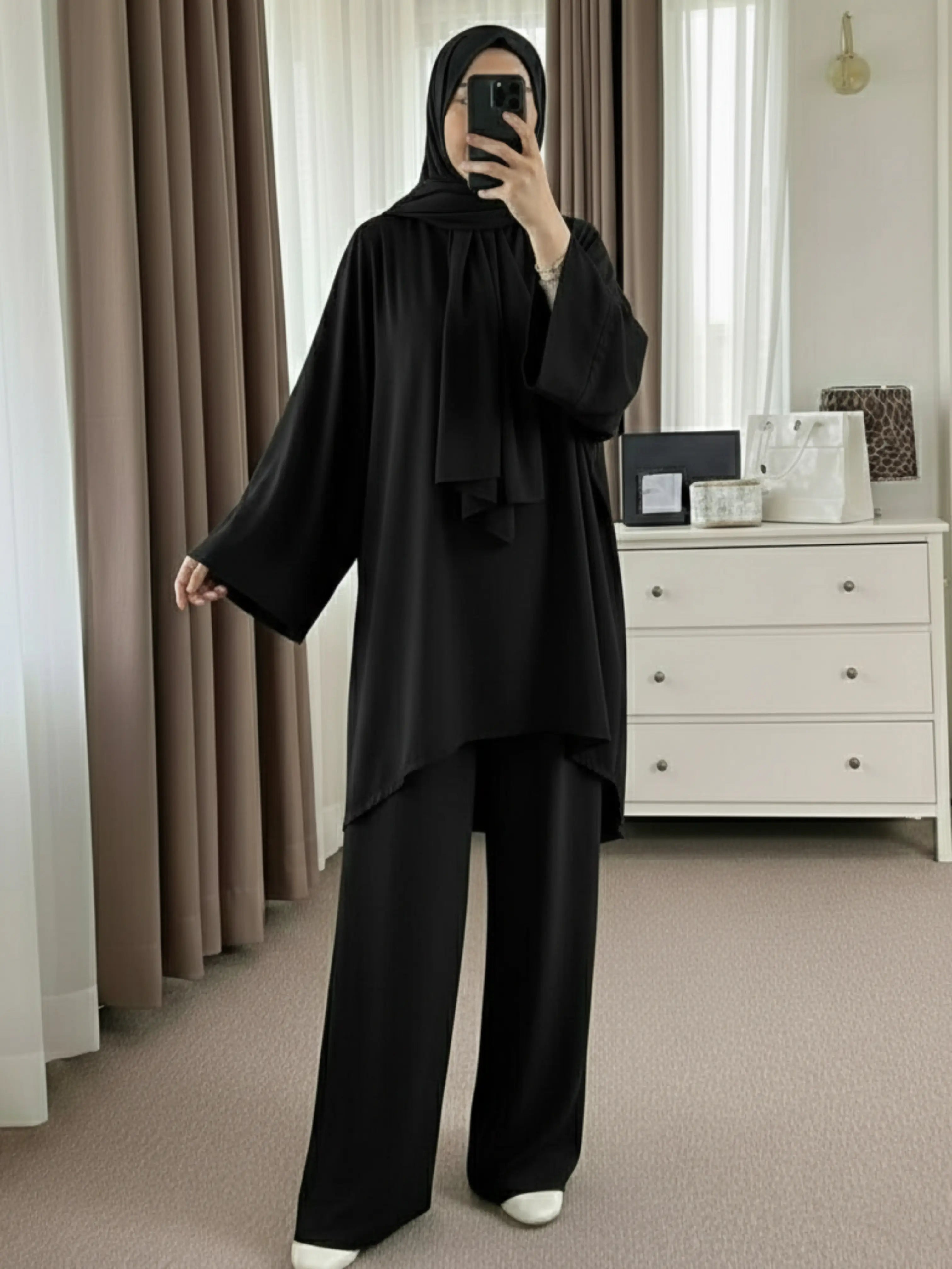 Black - Modest Co-ord Set HJ1546 Secondary image