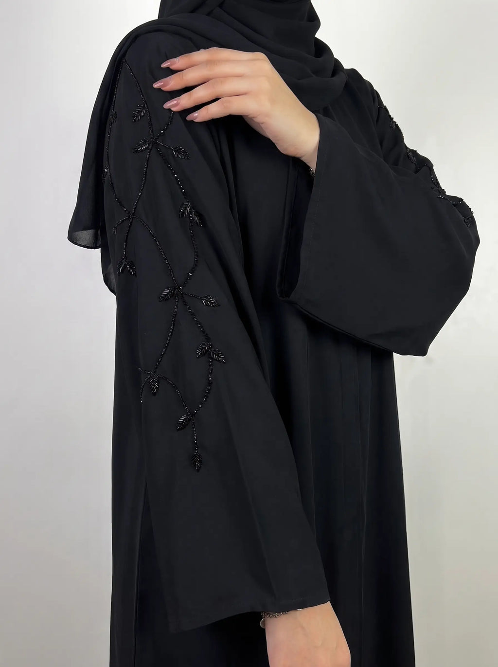 Black - Rania Luxe Abaya HJ1681