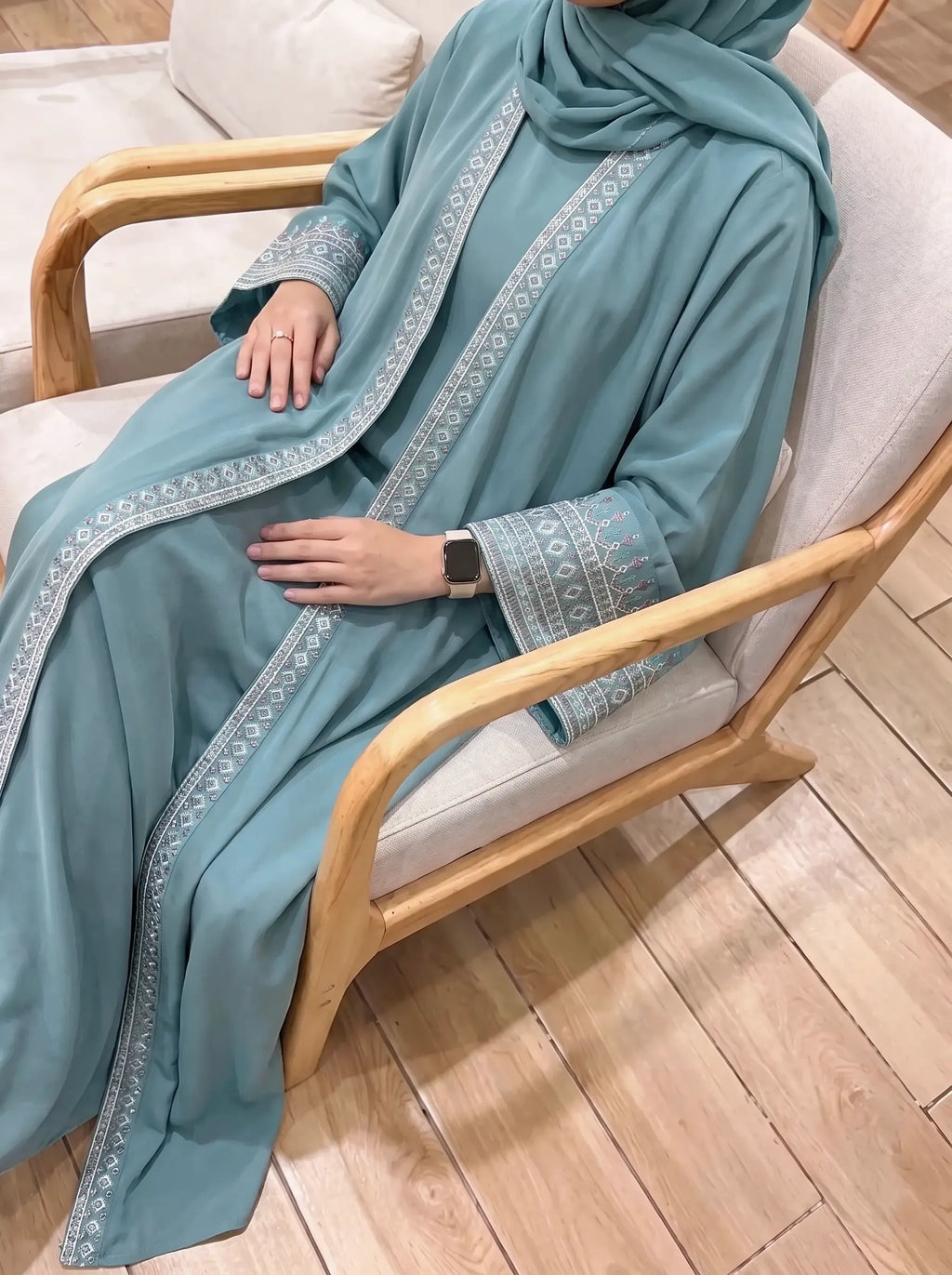Sage Green - Canvas Layer Abaya HJ1727