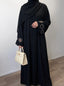 Black - Charmed Hearts Handwork Abaya HJ1354