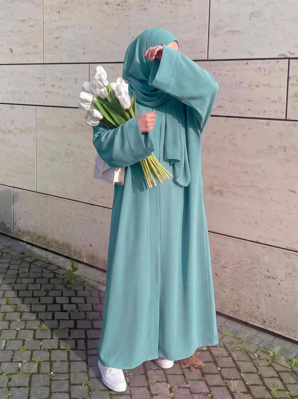 Sage Green - Grace Open Abaya HJ1735