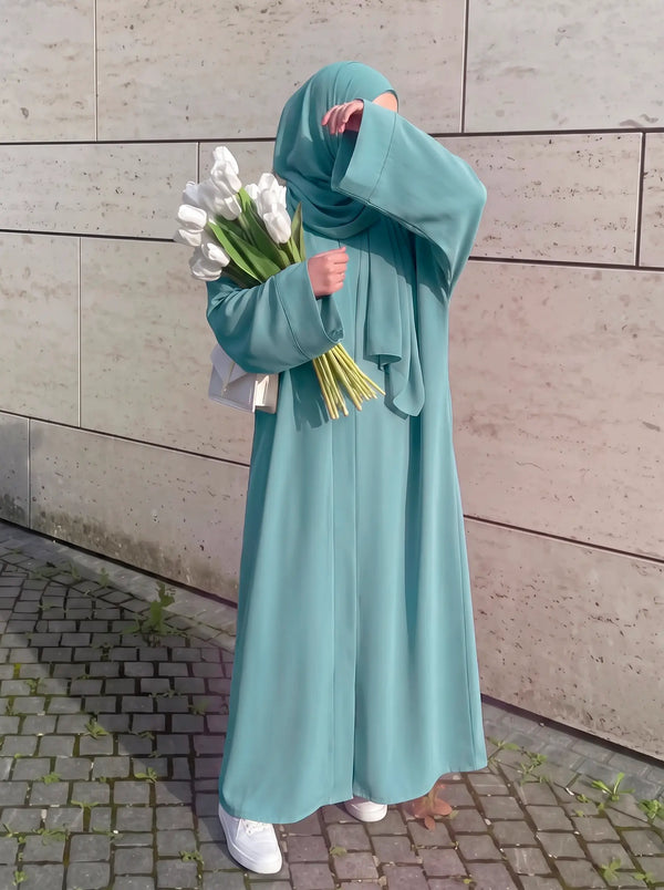 Sage Green - Grace Open Abaya HJ1735