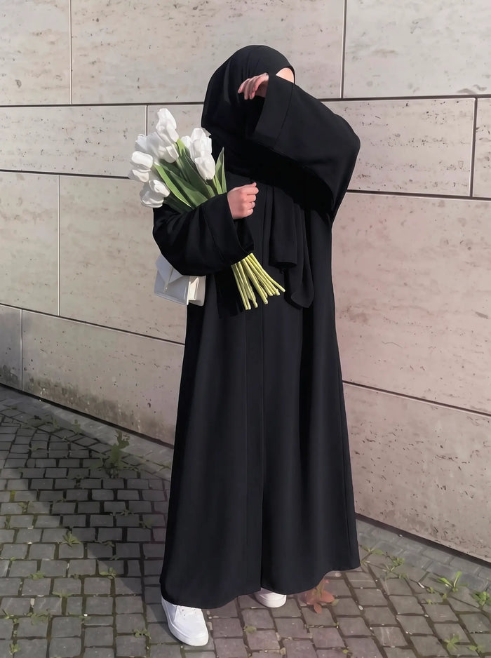 Black - Grace Open Abaya HJ1736