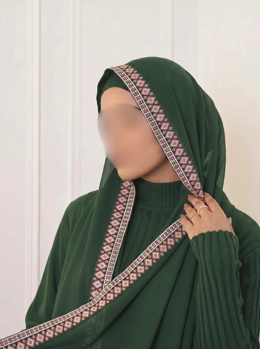 Olive Green - Canvas Layer Abaya HJ1725