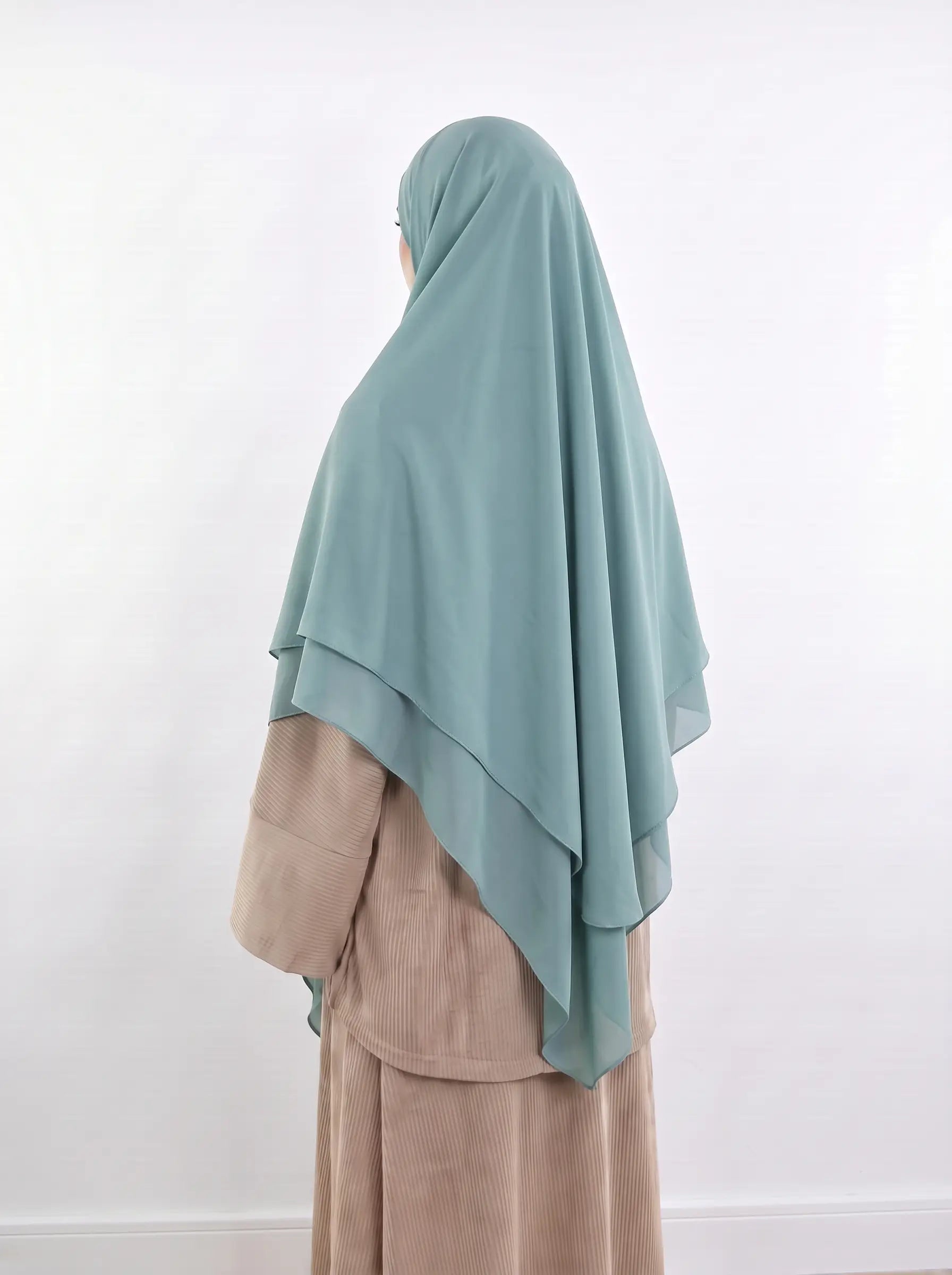 Square Chiffon Hijab - Persian Green
