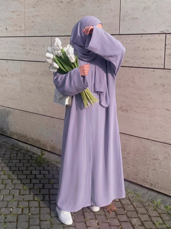 Lavender - Grace Open Abaya HJ1739