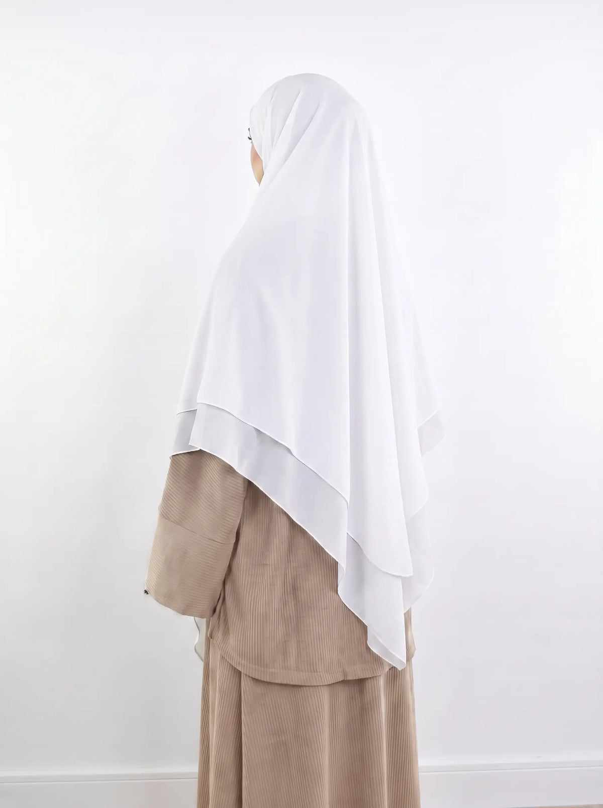 Square Chiffon Hijab - White Main image