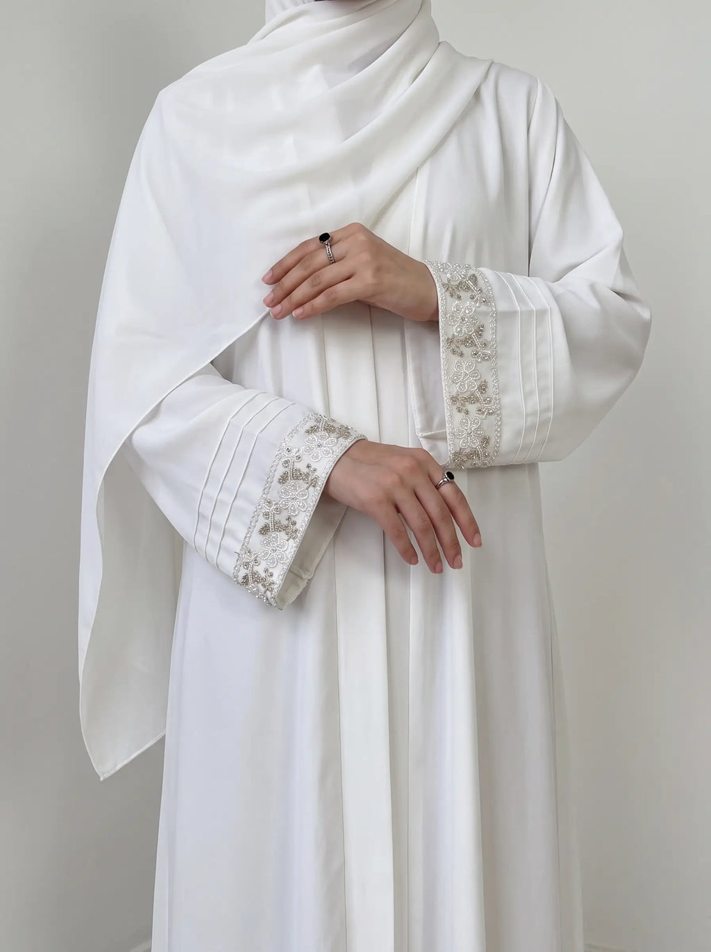 White - Dream Lace Abaya HJ1673