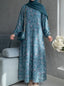 Teal Blue - Arabic Lawn Abaya HJ1632