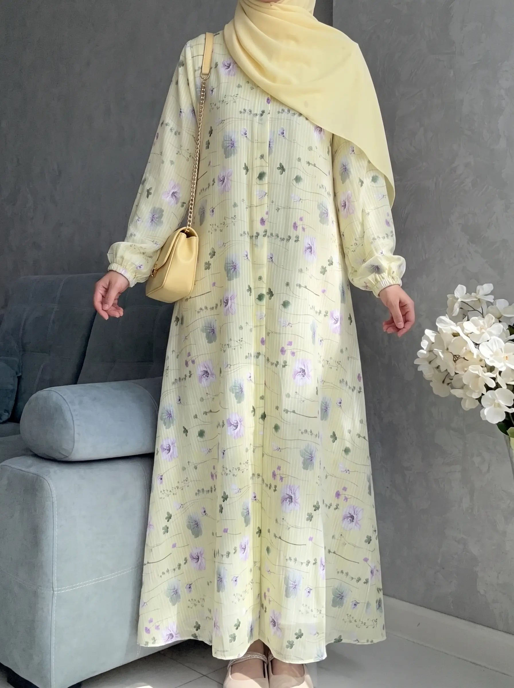Buttercup - Arabic Lawn Abaya HJ1635