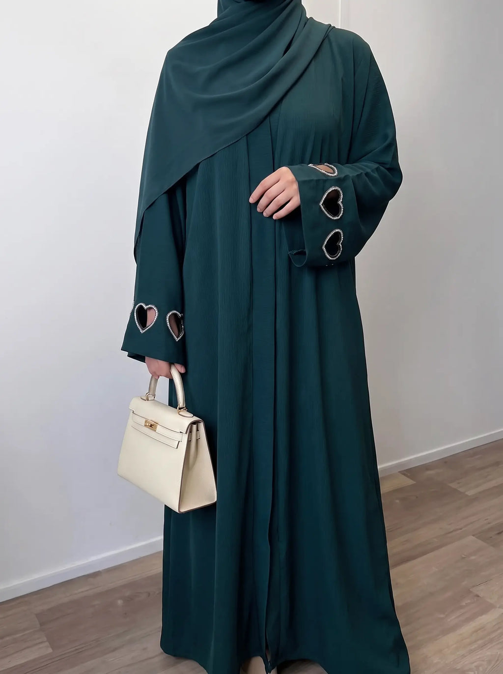 Bottle Green - Charmed Hearts Handwork Abaya HJ1715