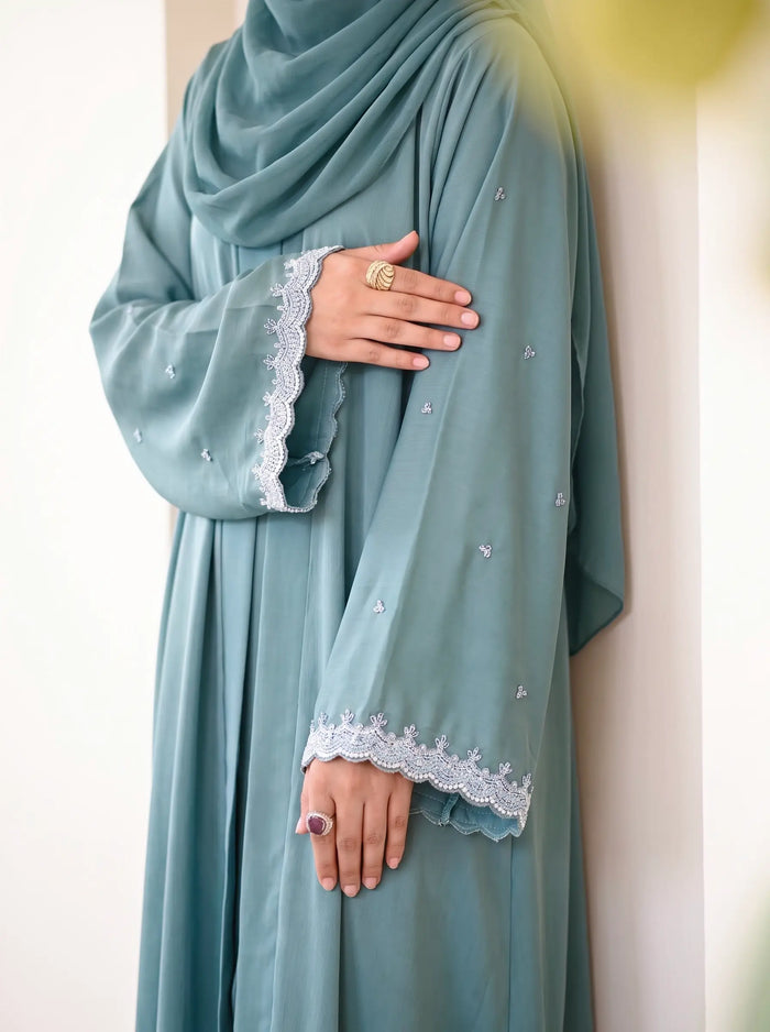 Nisa Luxe Abaya - Sage Green HJ1746