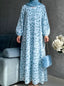 Sky Blue - Arabic Lawn Abaya HJ1618