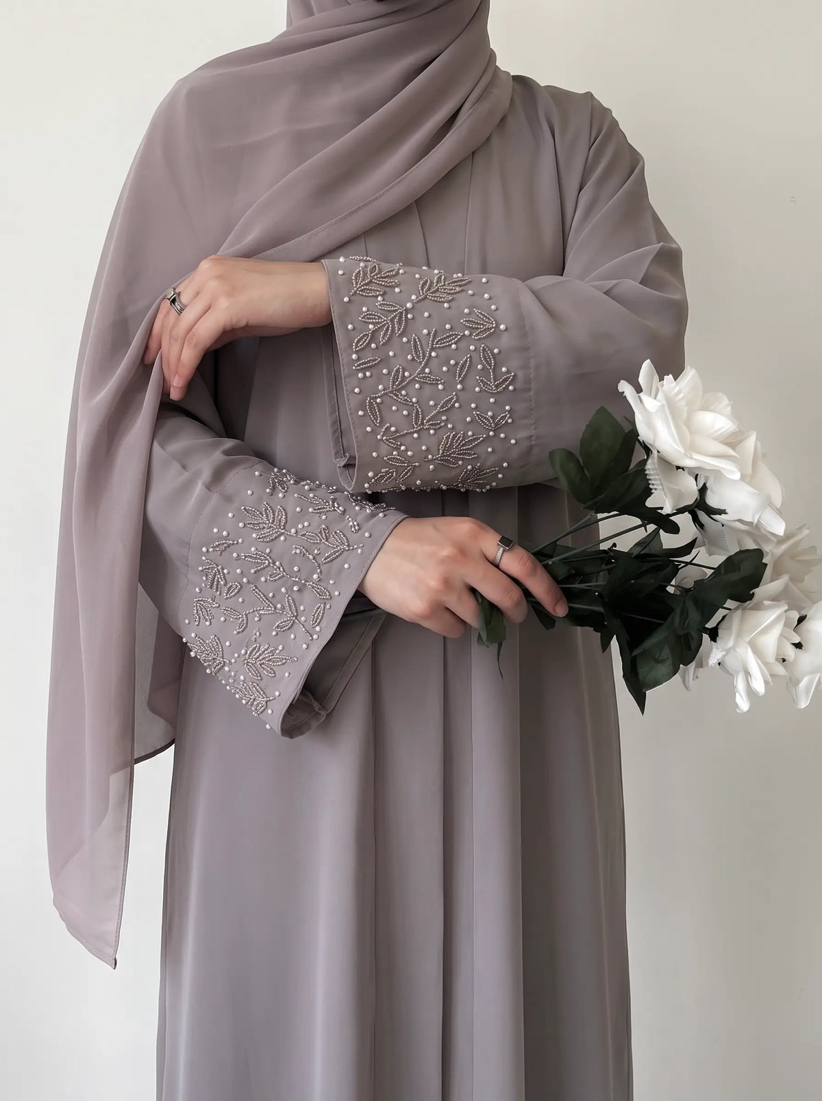 Khaki - Majesty of Handwork Abaya HJ1533