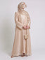 Soft Beige -  Zareen Crinkle Silk Abaya HJ1709