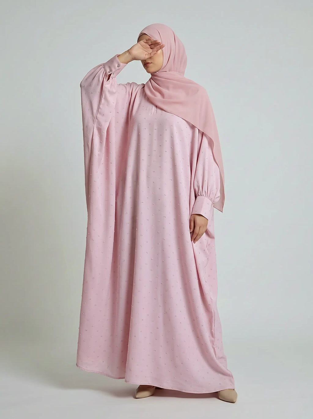 Rosé Ditsy Abaya HJ1704