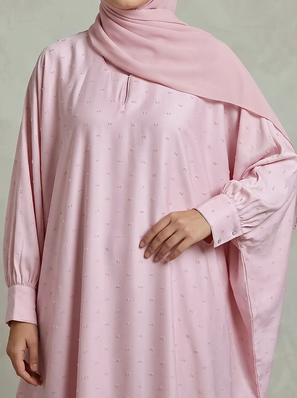 Rosé Ditsy Abaya HJ1704
