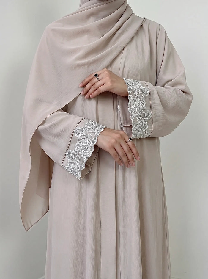 Pearl  Beige - Haneen Abaya HJ1719