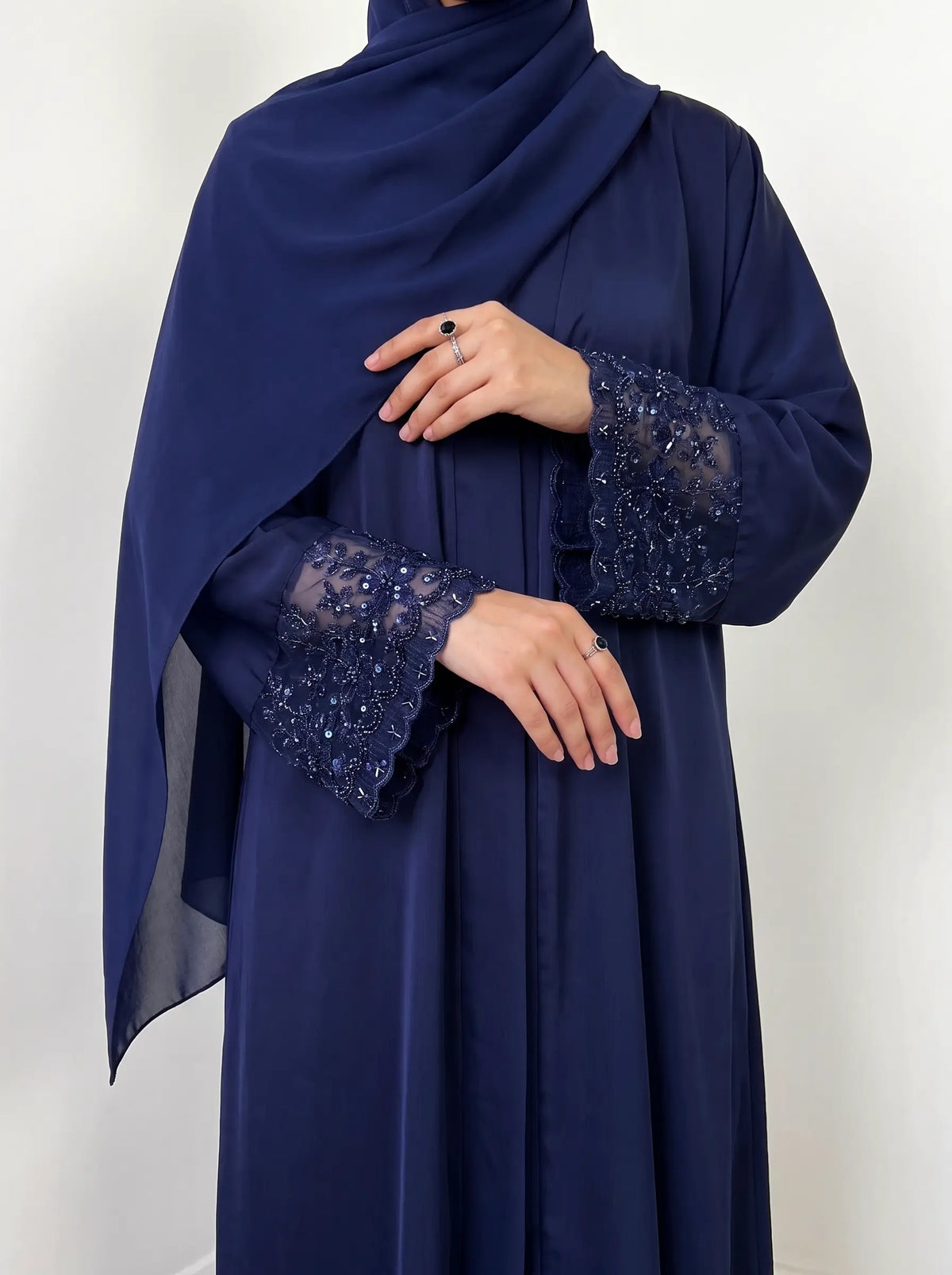 Navy Blue - Gleam of Reverie Abaya - HJ1723 Main image