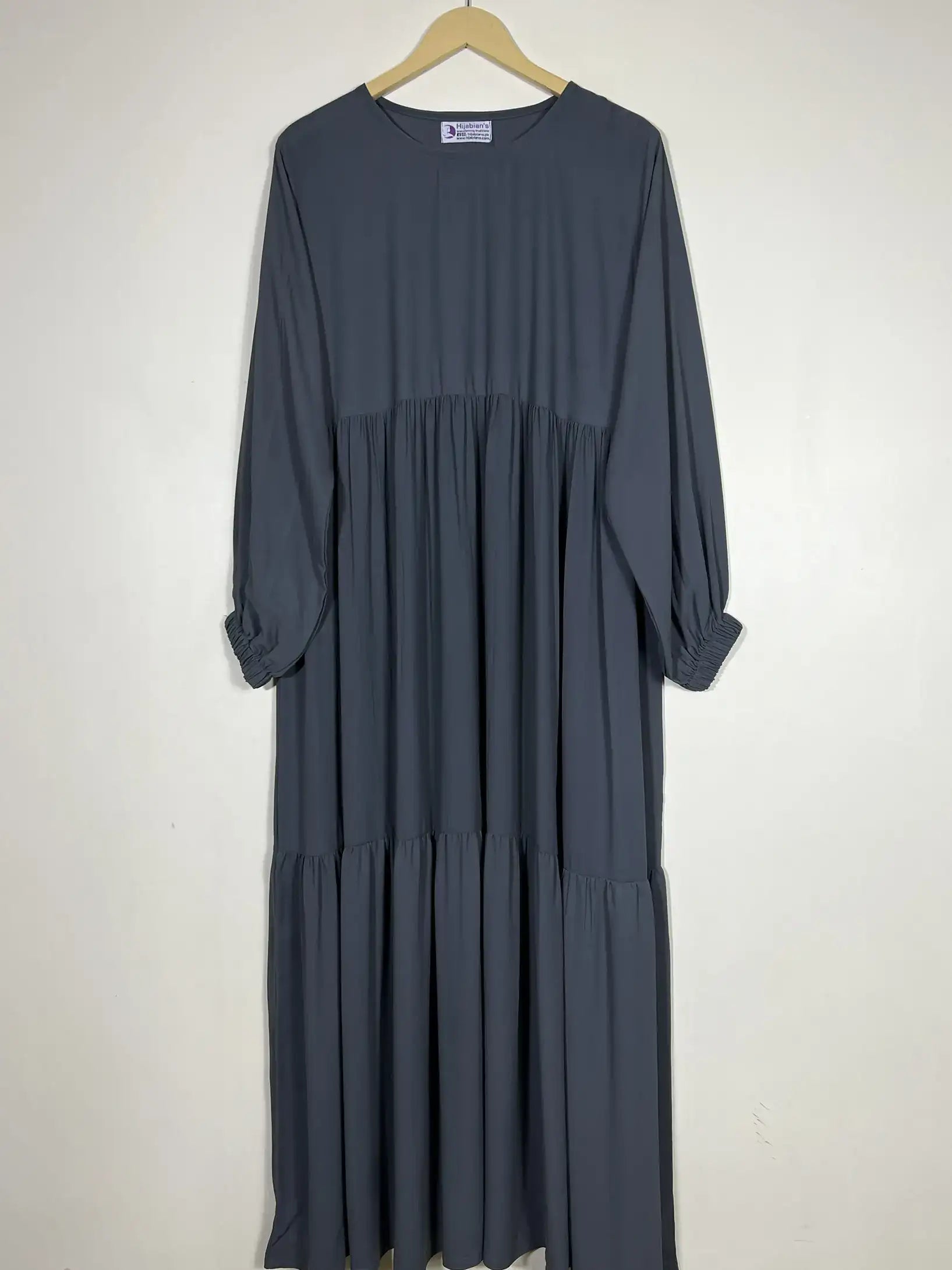 Grey - Frill Maxi Abaya HJ0529