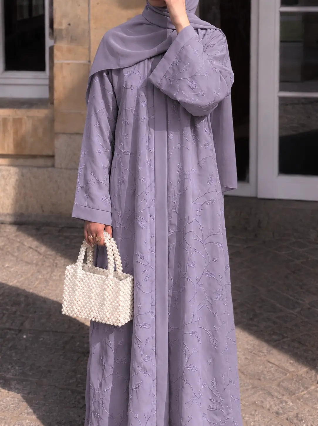 Botanical Luxe Abaya - Lavender HJ1753 Main image