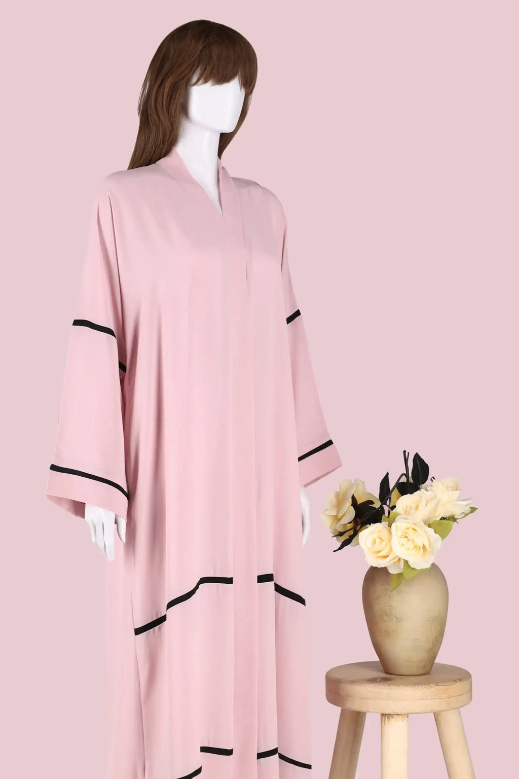 Light Pink Color Pipen Abaya HJ-015
