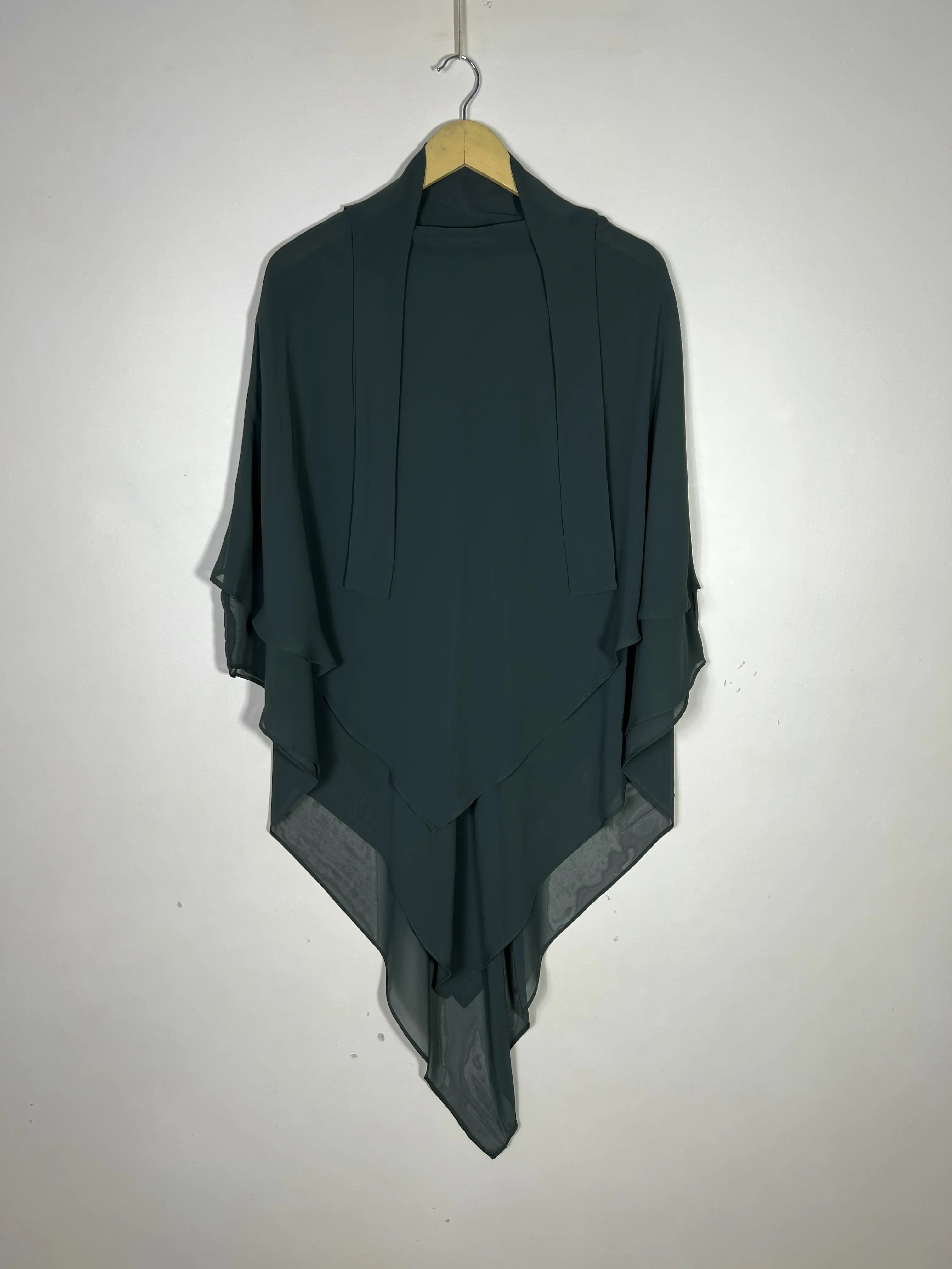 Bottle Green - Two Layer Khimar Set