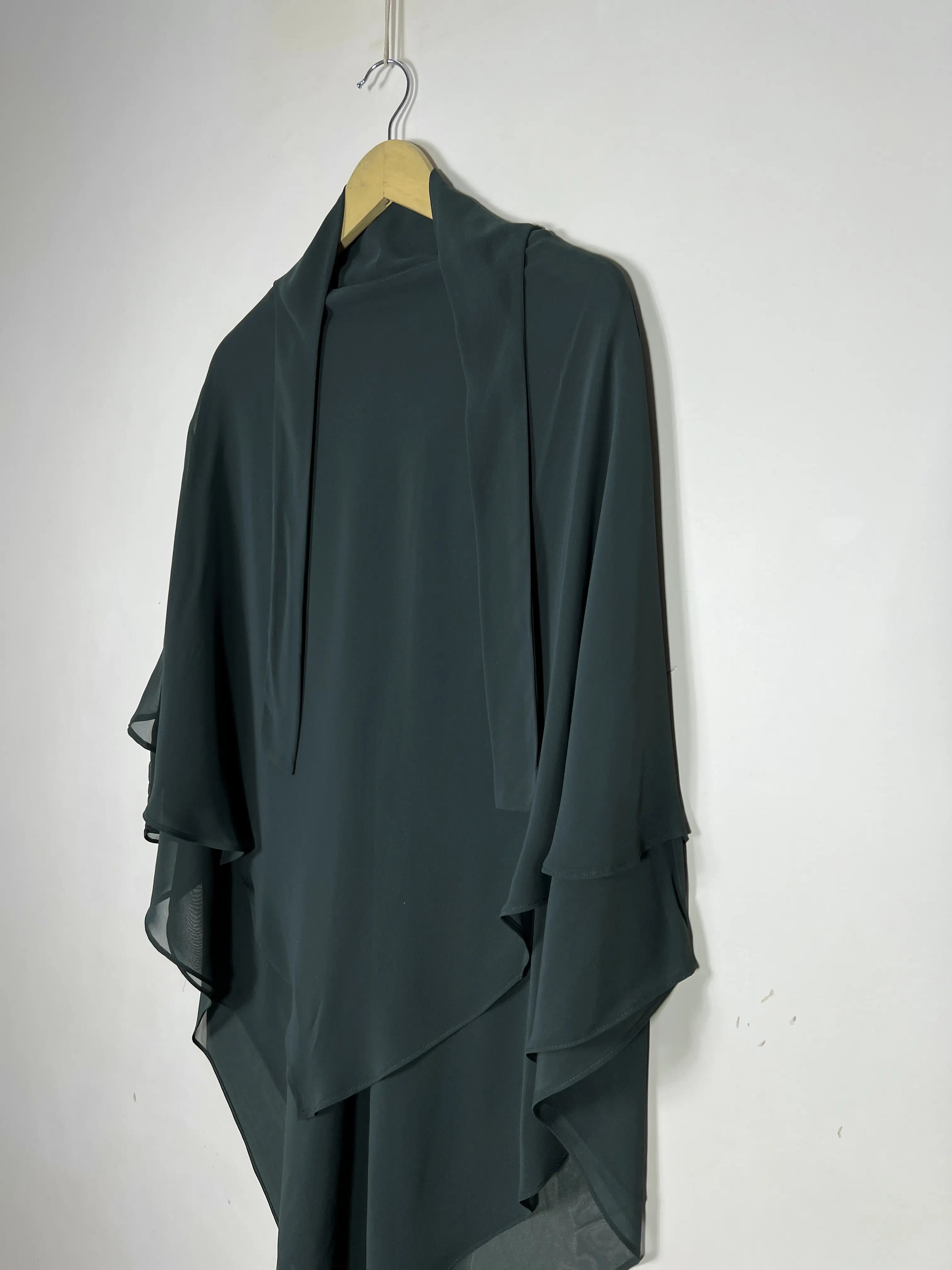 Bottle Green - Two Layer Khimar Set