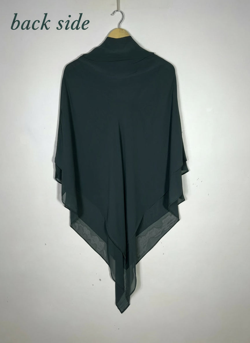 Bottle Green - Two Layer Khimar Set