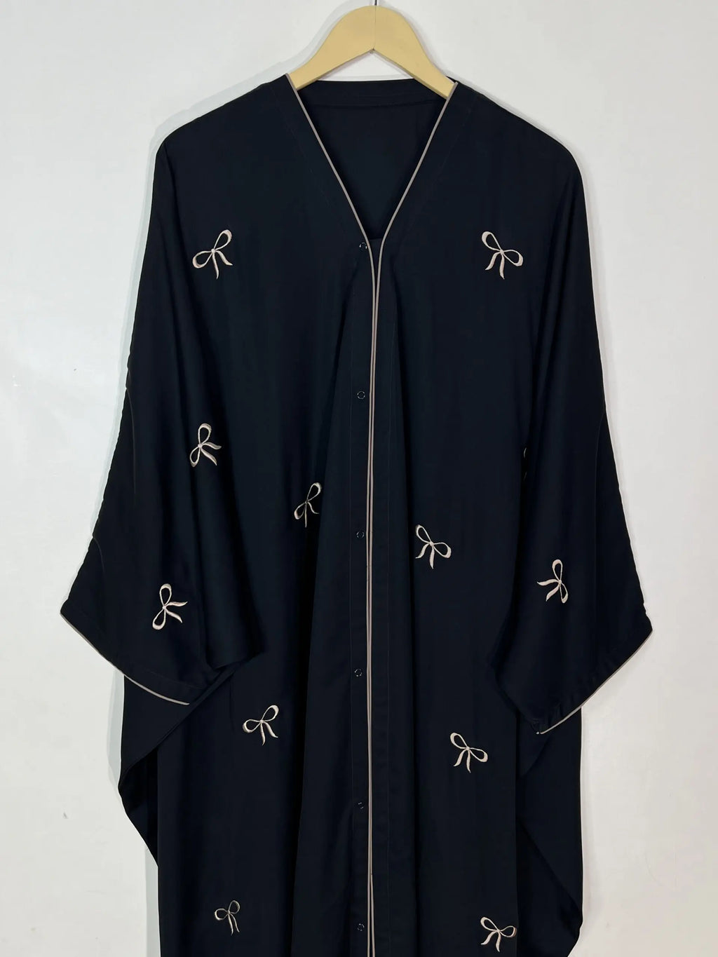 Beige - Butterfly Bow Abaya HJ1070