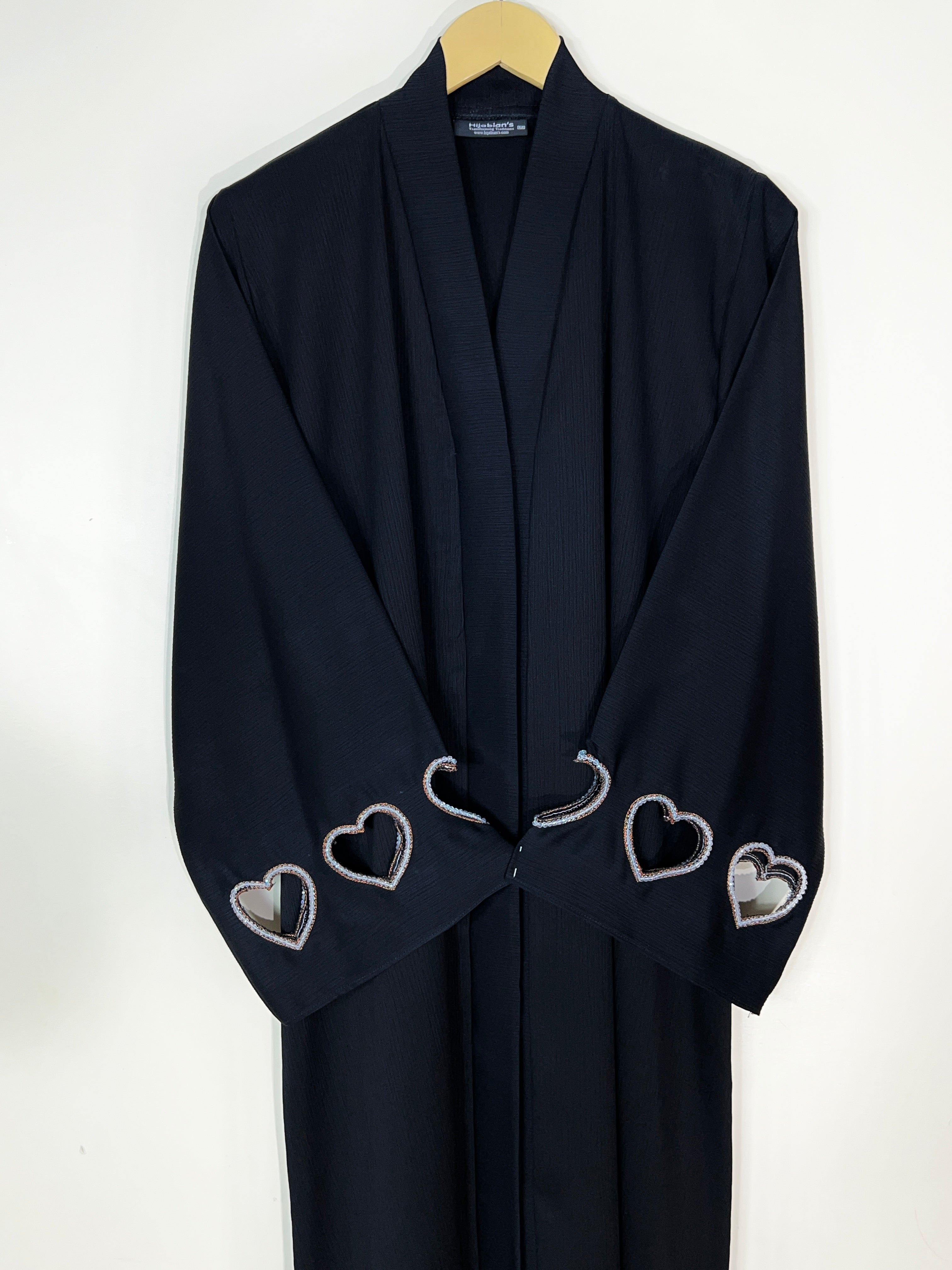 Black - Charmed Hearts Handwork Abaya HJ1354 Secondary image