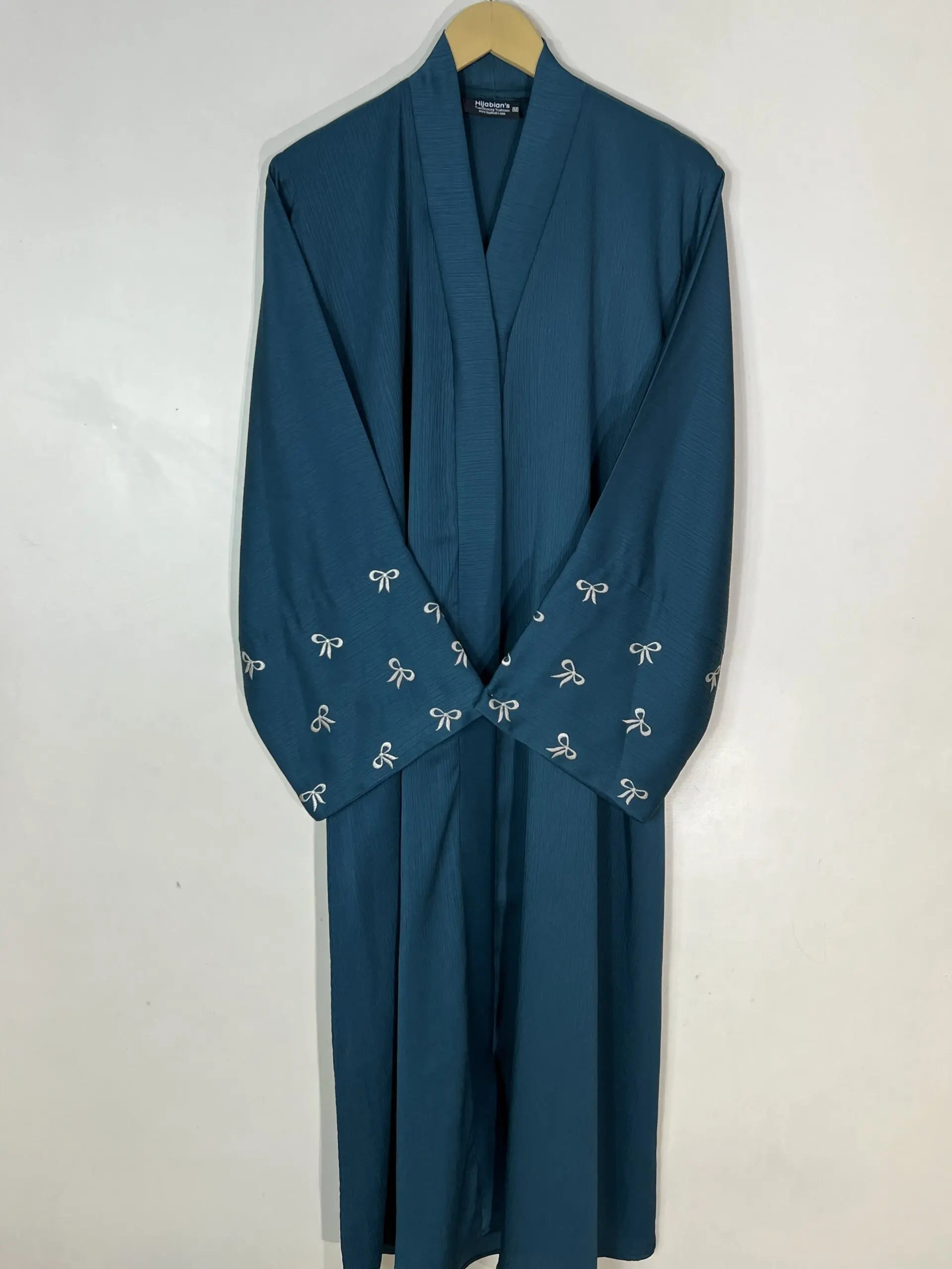Teal - Bow Sleeves Abaya HJ1098