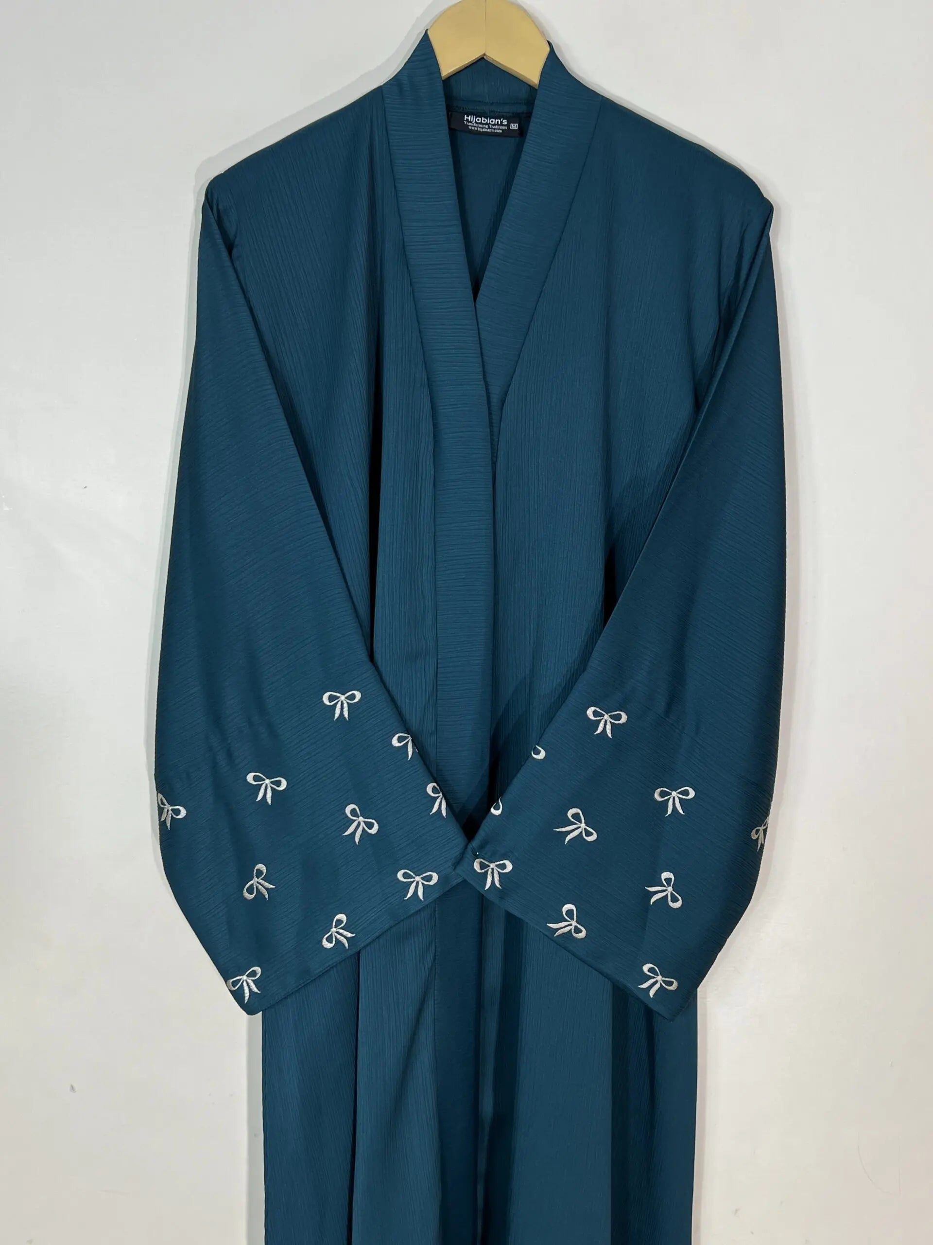 Teal - Bow Sleeves Abaya HJ1098