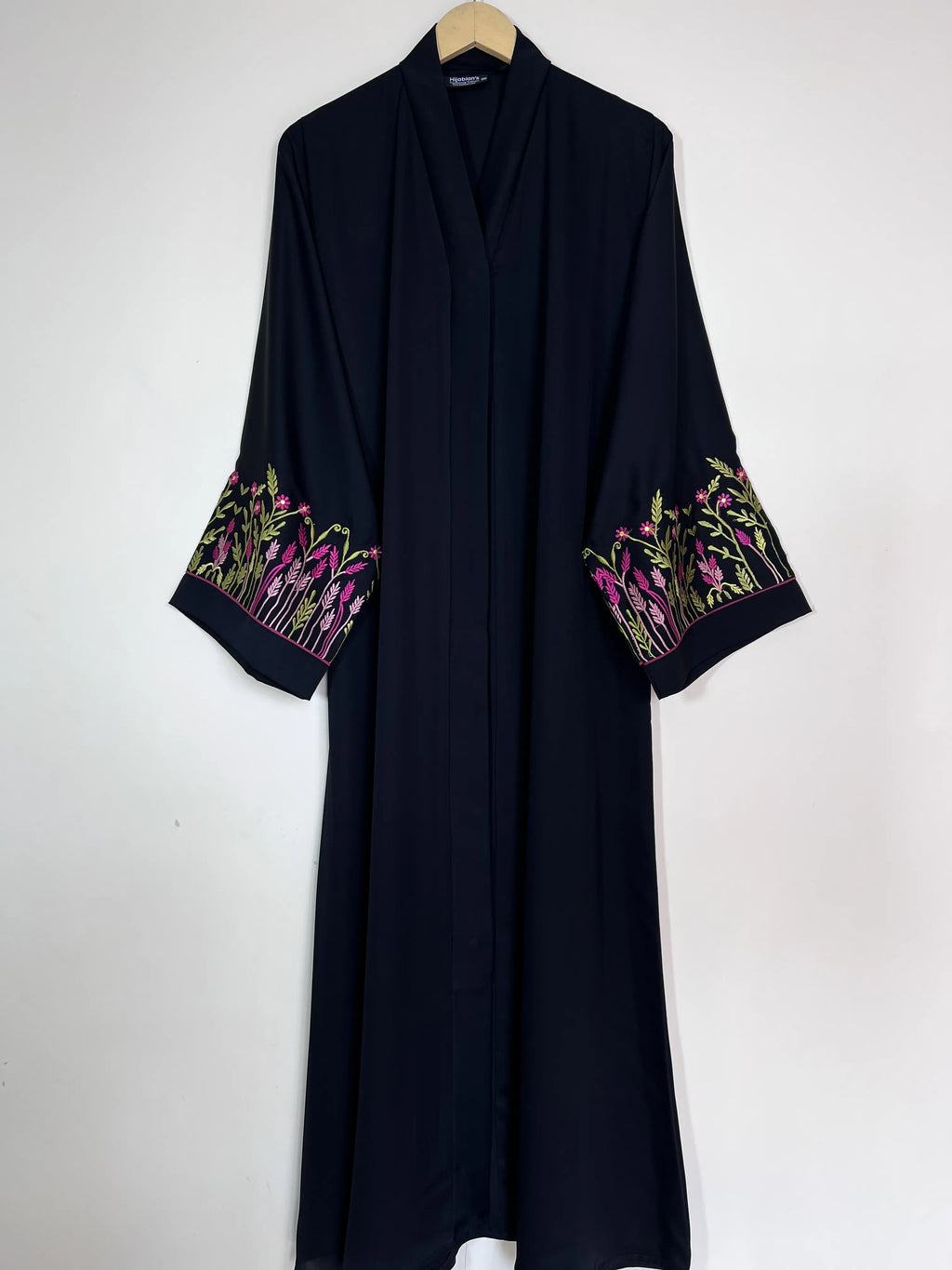 Black - Jewel Bloom Embroidery Abaya HJ1491