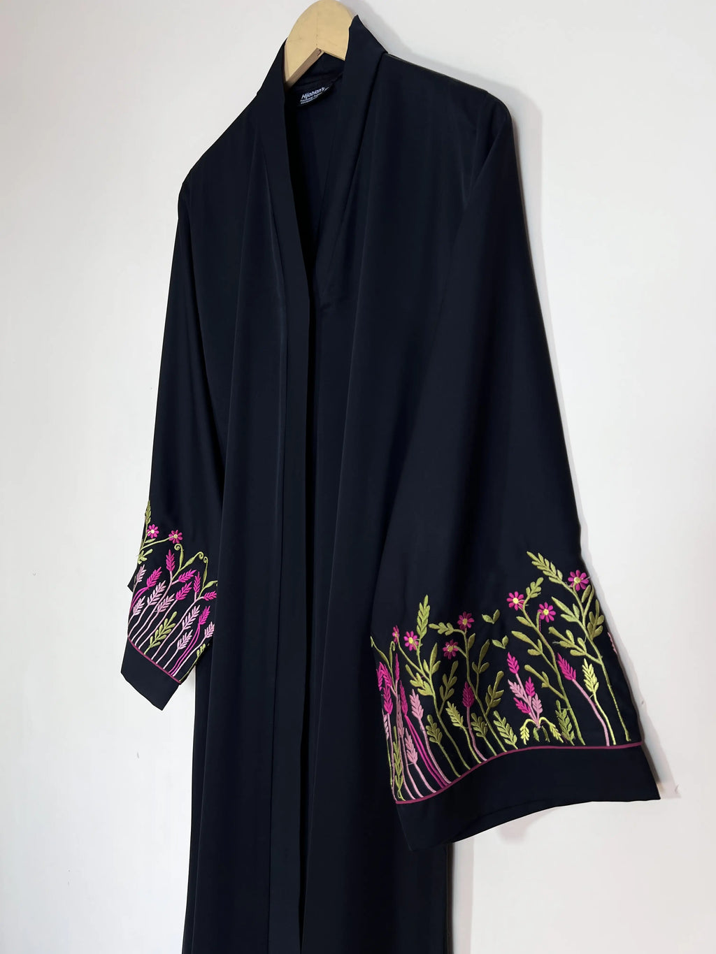 Black - Jewel Bloom Embroidery Abaya HJ1491