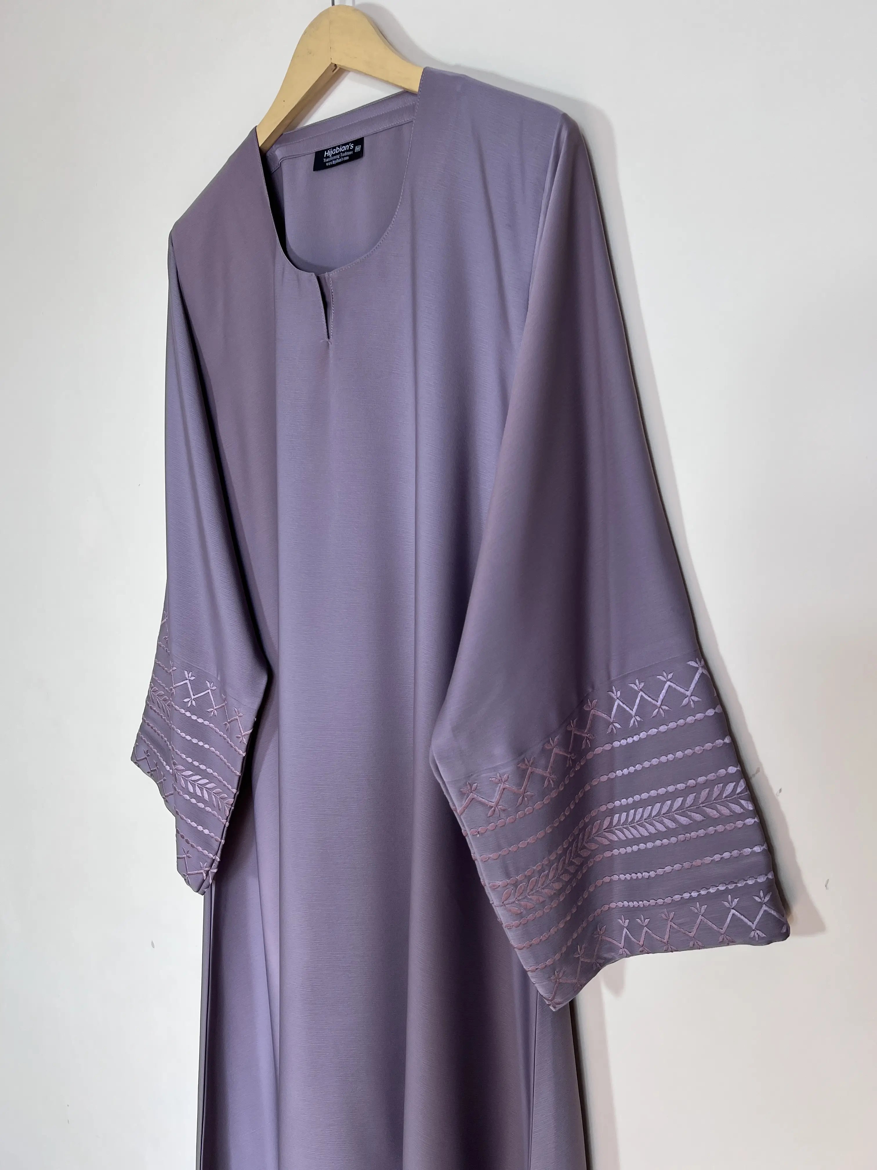 Lavender - Trail Embroidery Abaya HJ1537 Secondary image