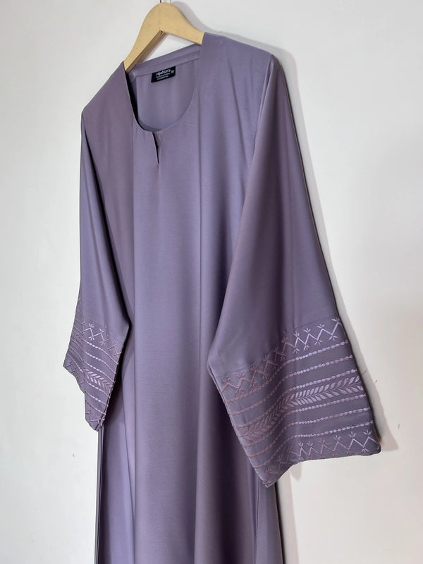 Lavender - Trail Embroidery Abaya HJ1537