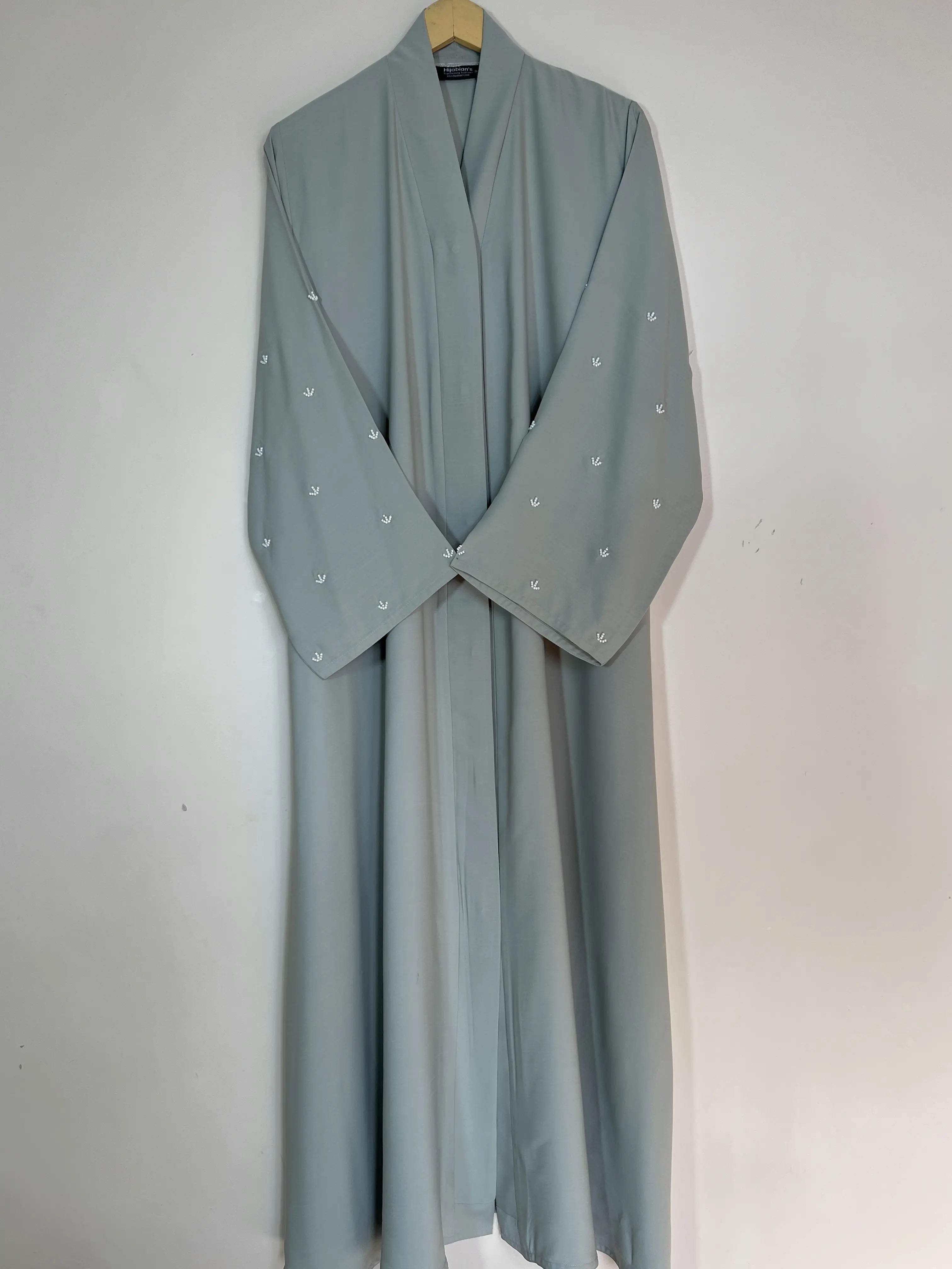 Pistachio - Miral Beads Work Abaya HJ1552 Secondary image